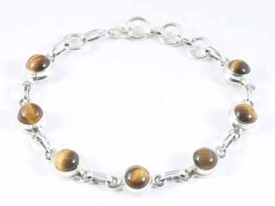 Zilveren armband met tijgeroog