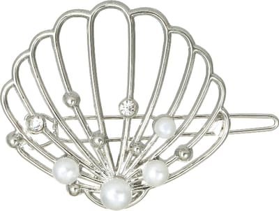 Emilie collection - haarspeld - schelp - parels - zilverkleurig