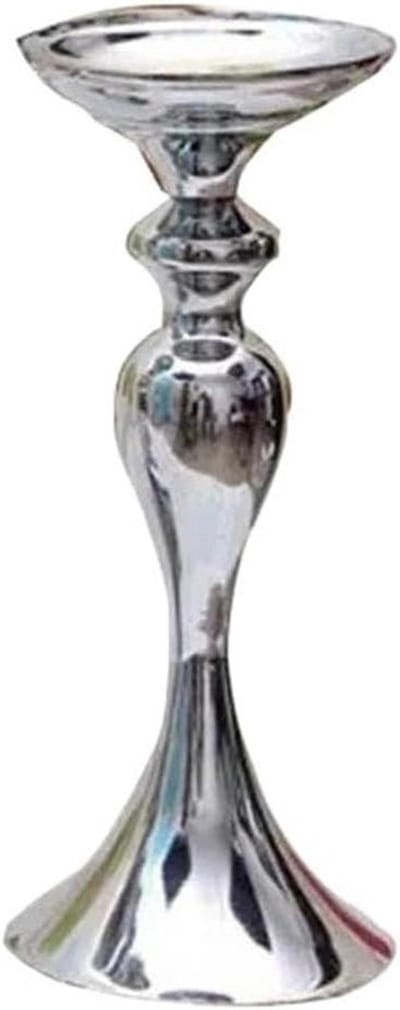 Kaarsenhouders Bloemstukken - Decoratieve Vazen - Tafeldecoratie Creëren - Veelzijdig Metaal Ontwerp - 32 cm Hoog - Zilver