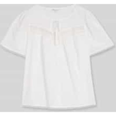 regular fit blouse van een katoen-viscosemix met haakdetails