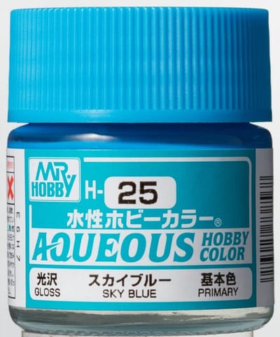 Gunze H-025 - Sky Blue Glanzend Ral 5012 - Mr. Hobby Aqueous Modelbouwverf 10ml