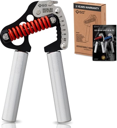GD Iron Grip 80 Light Handtrainer - 25KG tot 80KG Verstelbare Handgrip - Handknijper - Pols en Onderarm Krachttraining - Gepatenteerd Design