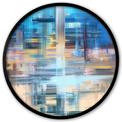 Poster in lijst Rond - Fotolijst 40x40 cm - Posters - Olieverf - Abstract - Schilderij - Ronde posterlijst zwart - Decoratie - Wanddecoratie woonkamer - Muurdecoratie slaapkamer