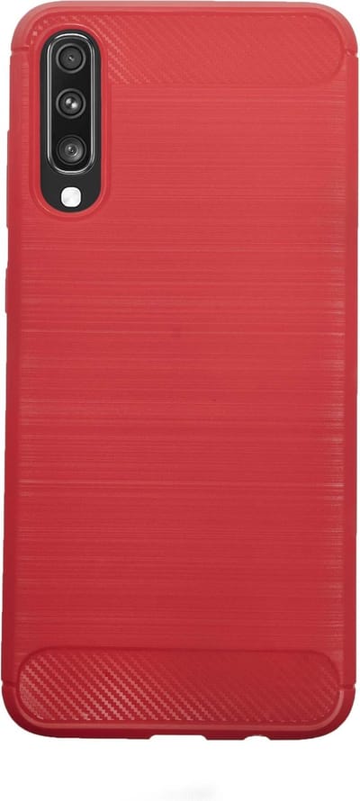 BMAX Carbon soft case hoesje geschikt voor Samsung Galaxy A70 / Soft cover / Telefoonhoesje / Beschermhoesje / Telefoonbescherming - Rood