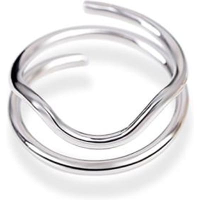 Nieuwe Gothic Metal Lijn Dunne Nagelringen Voor Vrouwen Dagelijkse Vingertop Beschermhoes Trendy Ring Sieraden Cadeau Voor Vriendin Manicure Resizable white