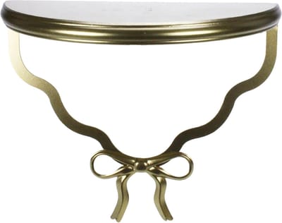 Console met strik metaal goudkleurig 30x15x25cm
