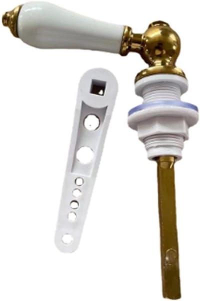Toilet Hendel - Spoelhendel Stortbak - Toilet Reparatie - Porselein en Goud Design - 19-35 mm - Goud
