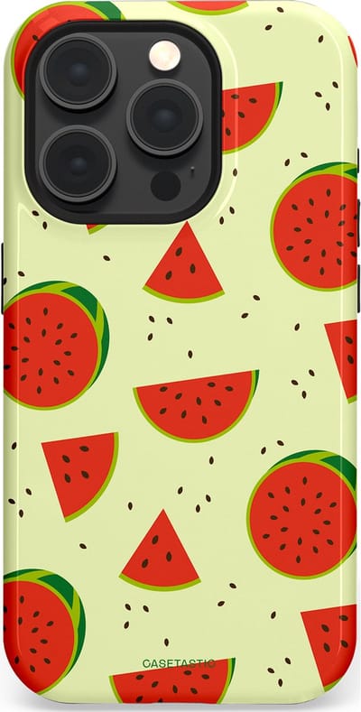 Casetastic Hoesje Geschikt voor Apple iPhone 15 Pro Magsafe - Stijlvolle Beschermende Duo-layer Case - Meloen Moment