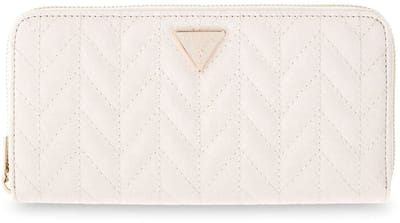 GUESS portemonnee Stacey SLG Zip Around Wallet Cream White crème