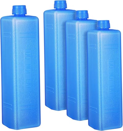 Herbruikbare Koelblokken - Ijsblokjes Set - Koudeketen Transport - Compact Ontwerp - 4 Delige Set - Blauw