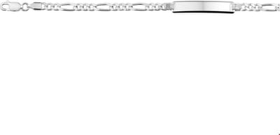 The Jewelry Collection For Men Graveerarmband Figaro Plaat 6 mm - Zilver
