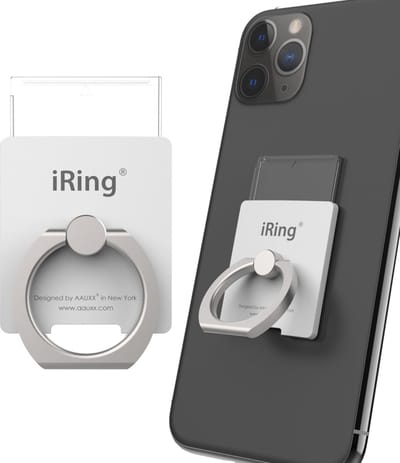 Telefoonring - iRing Link Hook set - Telefoonhouder Auto - Popsocket - 3M Tape - Hook® Muurbeugel - Telefoon Standaard - Universeel - Parelwit