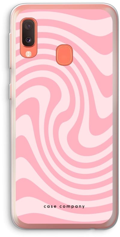 Case Company® - Hoesje geschikt voor Samsung Galaxy A20e hoesje - Swirl Roos - Soft Cover Telefoonhoesje - Bescherming aan alle Kanten en Schermrand