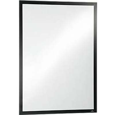 Duurzame infolijst DURAFRAME® Poster, A1 staand/landschap formaat, voor 2 posters, zelfklevend, scharnierend magnetisch frame, B 639 x D 28 x H 886 mm, PET, zwart