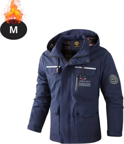 Bovista Windjas Voor Heren - Windjack - Waterdicht - Jas Met Capuchon - Outdoorjas - Volwassen - Blauw - Maat M
