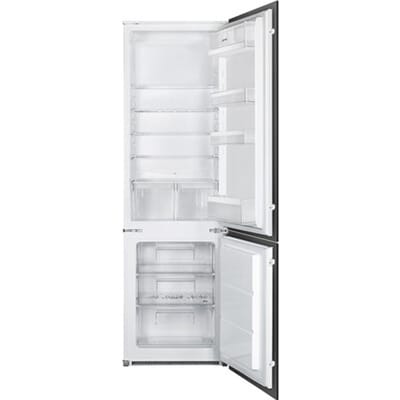 SMEG Inbouw koelkast Koelkast, Universeel, Koel-vriescombinatie, Inbouw, Positie scharnier: Rechts, Deur omkeerbaar: Ja, Wit