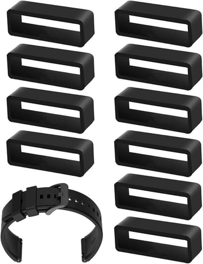 Vervangende Zwarte Siliconen Horlogeband Loop voor 22mm Horloges, Unisex Armband, Duurzaam en Comfortabel