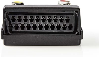 SCART-Adapter - SCART Male - S-Video Female / SCART Female / 3x RCA Female - Vernikkeld - Schakelbaar - ABS - Zwart - 1 Stuks - Polybag