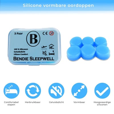 CHPN - Oordoppen - Siliconen Oordoppen - Bescherm je Gehoor tegen Lawaai & Snurken - Waterafstotend - Kneedbare oordop - Perfect voor Slapen - Gehoorschade - Gehoorbescherming - 3 paar