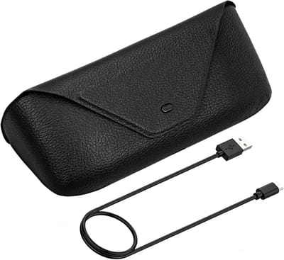 Oplaadcase Slimme Bril - Oplader Cradle - Onderweg Opladen - Magnetische Kliksluiting - 17 cm - Zwart