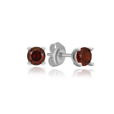 Geboortesteen Januari Granaat Oorknop Zilver (925 Sterling Zilvergehalte) Trendy Minimalistisch Zilver Oorknop Meisje | Cadeau Voor Vrouw