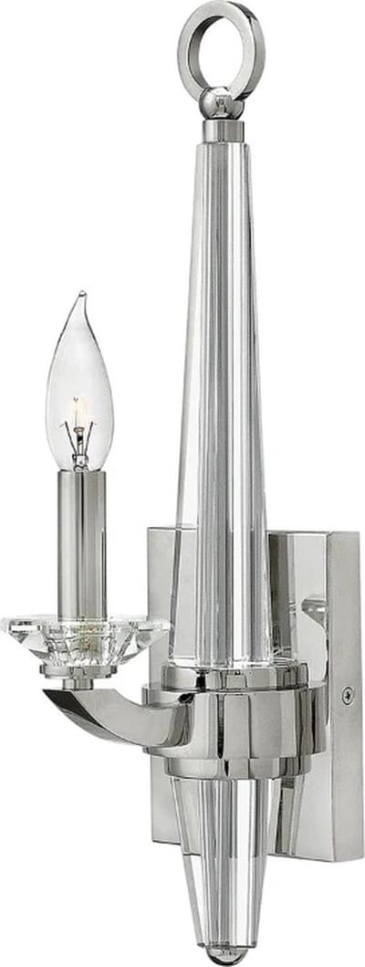 Hinkley LED Wandlamp Ascher | 1X E14 Max 60W | Polished Nickel