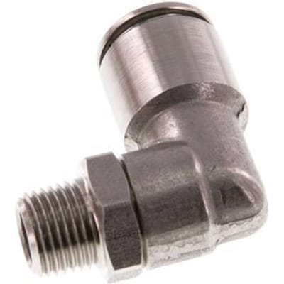 8mm x R1/8'' 90 graden L-verbinding RVS Insteekfitting Buitendraad Draaibaar FKM