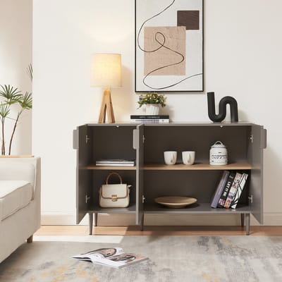 Commode Starvili dressoir 75x115x38 cm grijs [en.casa]