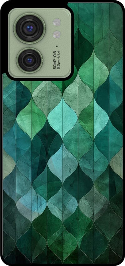 Smartphonica Telefoonhoesje Geschikt voor Motorola Edge 40 met groene bladeren opdruk - TPU backcover case green leaf design - Groen geschikt voor Motorola Edge 40