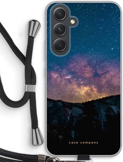 Case Company® - Hoesje met koord geschikt voor Samsung Galaxy A54 hoesje met Koord - Travel to space - Telefoonhoesje met Zwart Koord - Bescherming aan alle Kanten en Over de Schermrand