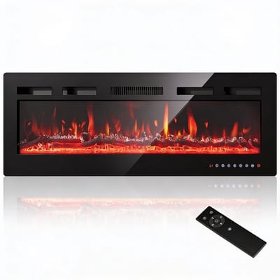 Sfeerhaard Elektrisch 1500W Met Realistisch Knettereffect en 12 LED Kleuren – Elektrische Haard Inbouw en Wandmontage Met Luxe Vlamweergave – 91,4 cm Breed Met Touchscreen en Afstandsbediening | Incl. Thermostaat