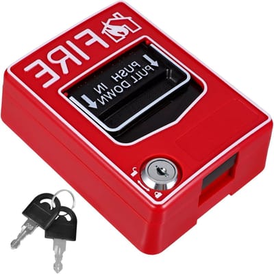 Noodalarm Knop - Handmelder - Branddetectie - Hervestbare Schakelaar - 14 cm Lengte - Rood