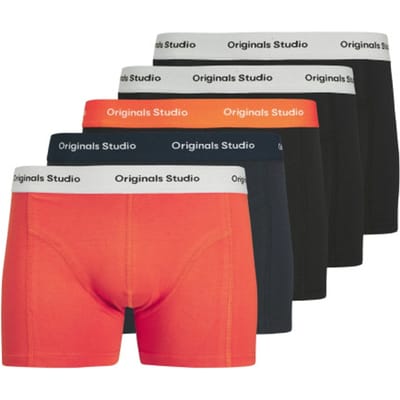Jack & Jones Heren boxershorts trunks jacvesterbro 5-pack rood/blauw/zwart