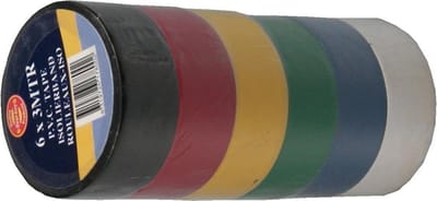 Benson PVC isolatietape - 6 kleuren - 3 meter x 18 mm - flexibel en sterk