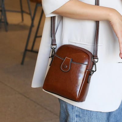 Echt Leer Mobiele Telefoontas Mini Kleine Tas Dames Tas Herfst en Winter Nieuwe Schoudertas Crossbody Tas Mini Kleine Tas gray