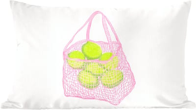 Sierkussens - Kussentjes Woonkamer - 60x40 cm - Netzakje - Roze - Illustratie - Limoenen
