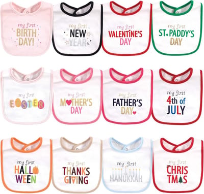 Set van 2 Zachte Katoenen Slabben voor Baby's met Feestelijke Print