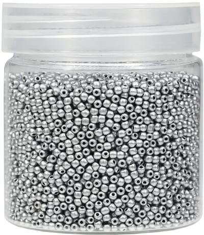 Rocailles 10000 stks/110 gram in doos 12/0 mat zilveren rocailles kleine ambachtelijke rocailles voor het maken van sieraden oorbel armbanden ketting (mat zilver)