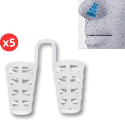 Anti Snurk - Snore Stopper - Beugel - Neusspreider - Clip - Apparaat - Snurken - Neusklem - 5 Stuks
