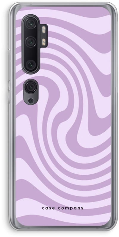 Case Company® - Hoesje geschikt voor Xiaomi Mi Note 10 Pro hoesje - Swirl Paars - Soft Cover Telefoonhoesje - Bescherming aan alle Kanten en Schermrand