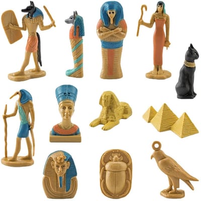 Dailygoody - Oude Egypte - Egyptische Godin Beeldjes Set - Hoogwaardige PVC Miniaturen - Decoratie - Cadeau Idee - Huisdecoratie - Set van 12