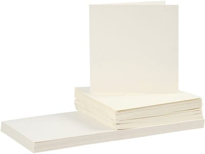 CC Kaarten & Enveloppen Off-white 15x15 cm 50 sets