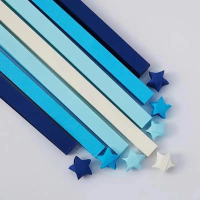 540 stuks Dubbelzijdig Origami Sterpapier Geluksster Decoratiepapier voor Gelukssterren Vouwen DIY Handkunst Ambachten Schoolonderwijs blue