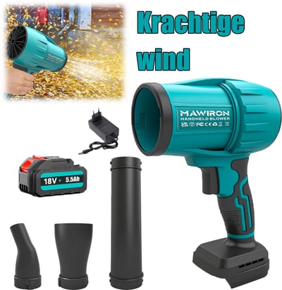 Haarthaardroger, 38000RPM handgemaakte minibladmachine met een batterij en oplader van 5500mAh, een stofzuiger zonder klasse voor binnenplaatsschoonmaken, drogen en bladeren