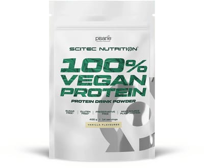 Scitec Nutrition® - 100% Vegan Protein (400 gram - Vanilla) - Vanille - 14 eiwitshakes - proteine poeder - protein powder - eiwitpoeder - eiwitshakes - proteine shake - glutenvrij - suikervrij