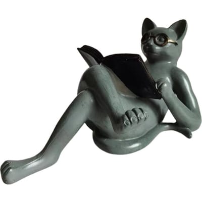 Literaire Kat Hars Ornamenten Tuinbeeld Decoratie Leesbril Kat Ambachten voor Studie en black
