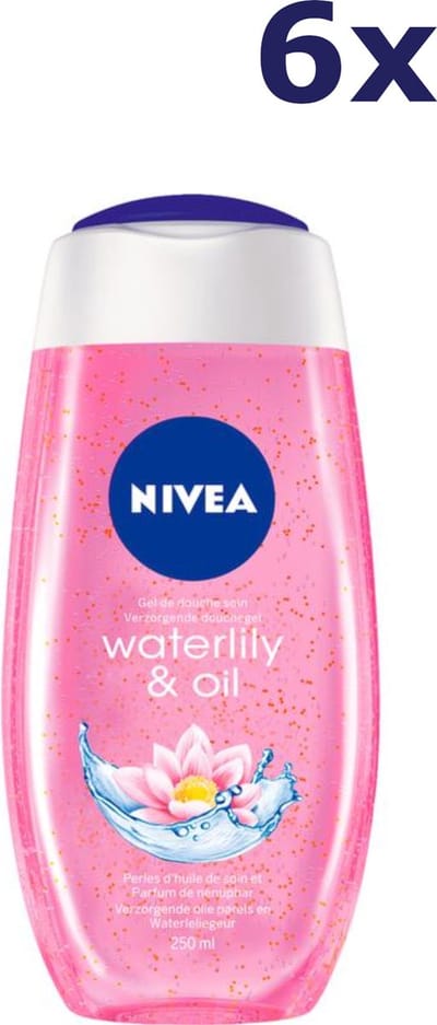 6x Nivea douchegel 250ml Waterlily & Oil