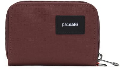 Pacsafe Portemonnee - 11 x 8 x 2 cm - Pasjeshouder - RFID-blokkerend - Beveiligde Portemonnee - Anti-diefstal Pasjeshouder - Gerecycled Polyester - Rood