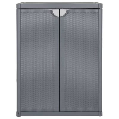 vidaXL - Tuinkast - 65x45x88 - cm - polypropeen - rattan - grijs