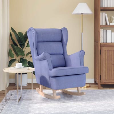 vidaXL - Schommelstoel - 74x90x102 - cm - stof - jeansblauw